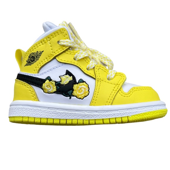 Nike Other - Nike Air Jordan 1 Mid SE Toddler Shoe, Dynamic Yellow Floral, Size 4c, With Box